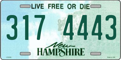 NH license plate 3174443