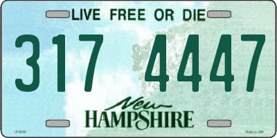 NH license plate 3174447