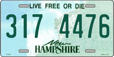 NH license plate 3174476