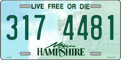 NH license plate 3174481