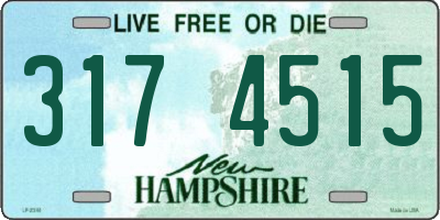 NH license plate 3174515