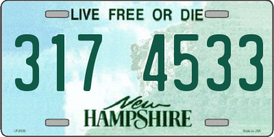 NH license plate 3174533