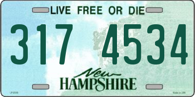 NH license plate 3174534