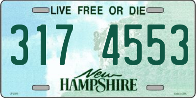 NH license plate 3174553