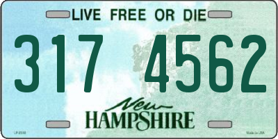 NH license plate 3174562
