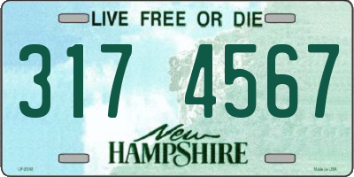 NH license plate 3174567