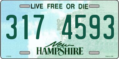 NH license plate 3174593