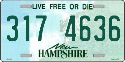 NH license plate 3174636