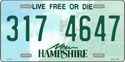 NH license plate 3174647