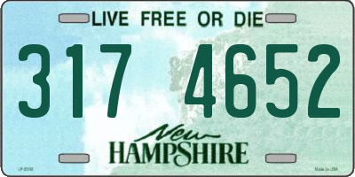 NH license plate 3174652
