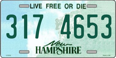 NH license plate 3174653