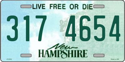 NH license plate 3174654