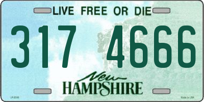 NH license plate 3174666