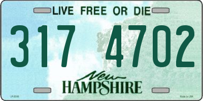 NH license plate 3174702