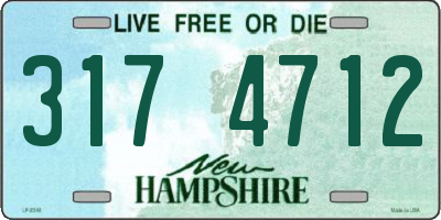 NH license plate 3174712