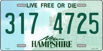 NH license plate 3174725