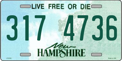 NH license plate 3174736