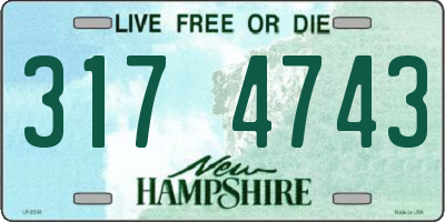 NH license plate 3174743