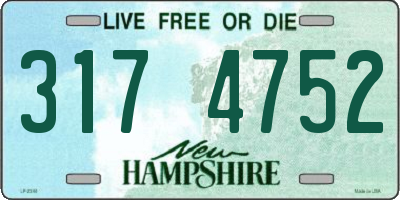NH license plate 3174752