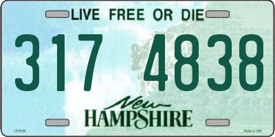 NH license plate 3174838