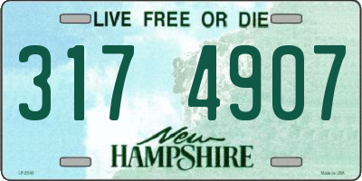 NH license plate 3174907