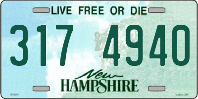 NH license plate 3174940