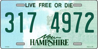 NH license plate 3174972