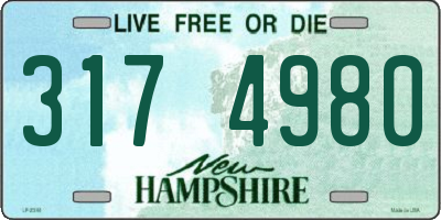 NH license plate 3174980