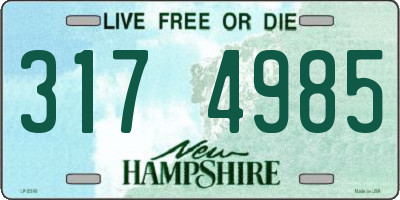 NH license plate 3174985