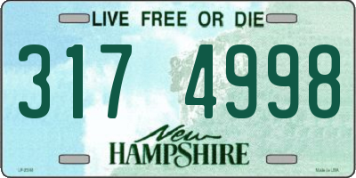 NH license plate 3174998