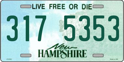 NH license plate 3175353