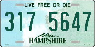 NH license plate 3175647