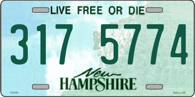 NH license plate 3175774