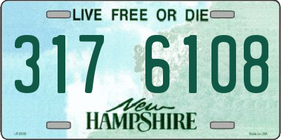 NH license plate 3176108