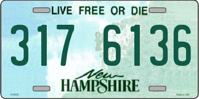 NH license plate 3176136