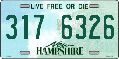 NH license plate 3176326