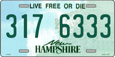 NH license plate 3176333