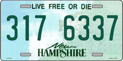 NH license plate 3176337