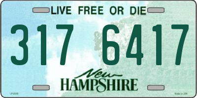 NH license plate 3176417