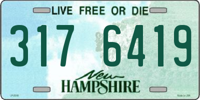 NH license plate 3176419