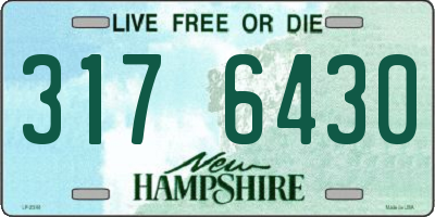 NH license plate 3176430