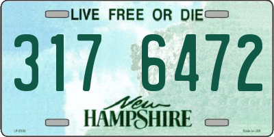 NH license plate 3176472