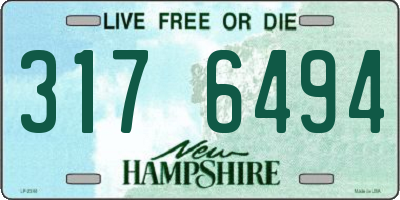 NH license plate 3176494