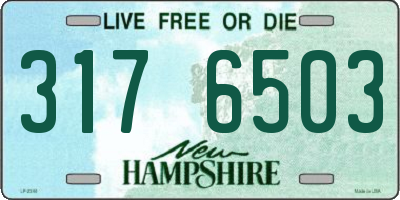 NH license plate 3176503