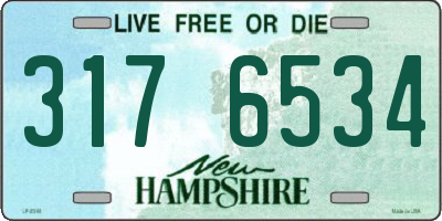 NH license plate 3176534