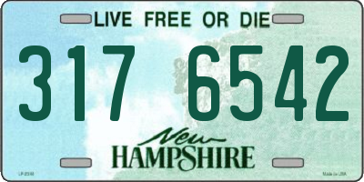 NH license plate 3176542