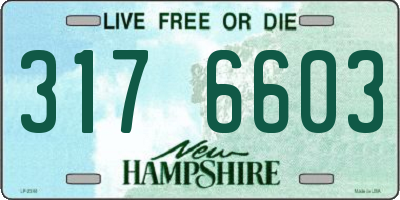 NH license plate 3176603