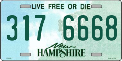 NH license plate 3176668
