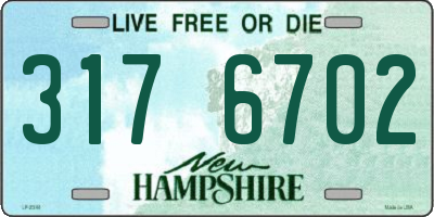 NH license plate 3176702