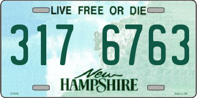 NH license plate 3176763
